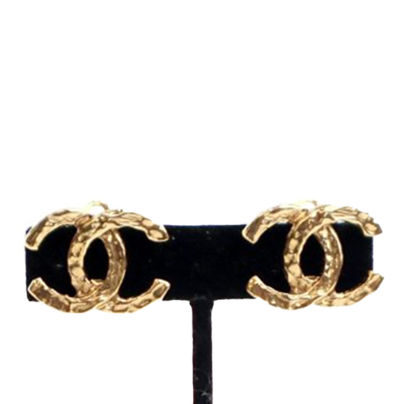 Pre-Loved Chanel CC Gold Plated Clip On Earrings - Picture 1 of 8